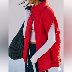 FP Movement by Free People Red Quilted Puffer Vest